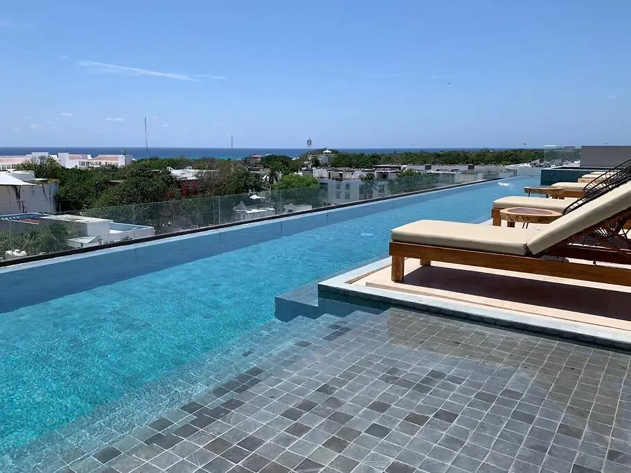 Daire Kaab South Beach - Beautiful Big Studio - Rooftop Pool Ocean View Playa del Carmen