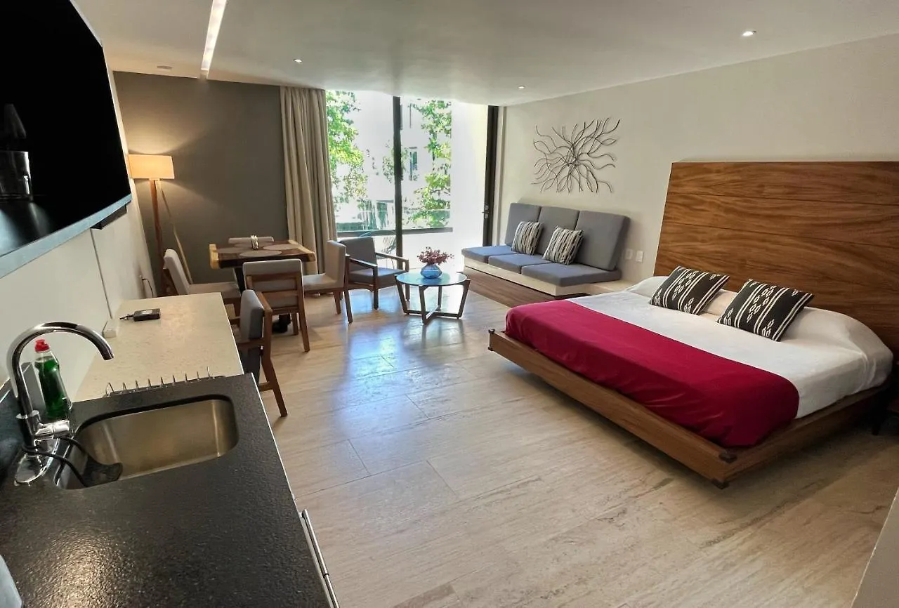 Daire Kaab South Beach - Beautiful Big Studio - Rooftop Pool Ocean View Playa del Carmen